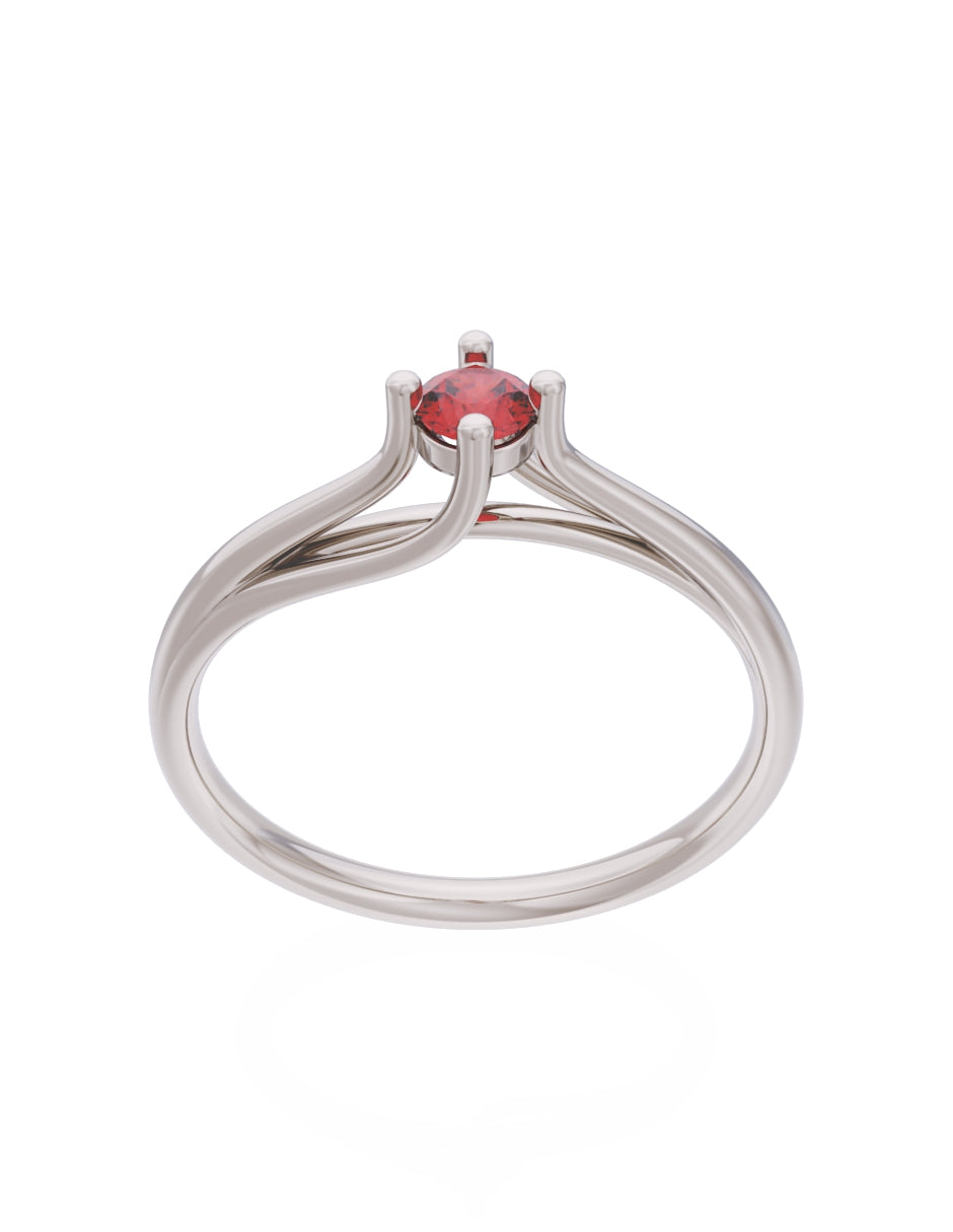 Anillo de Compromiso Eternidad de Oro 14k Zirconia Roja ZR8571-4