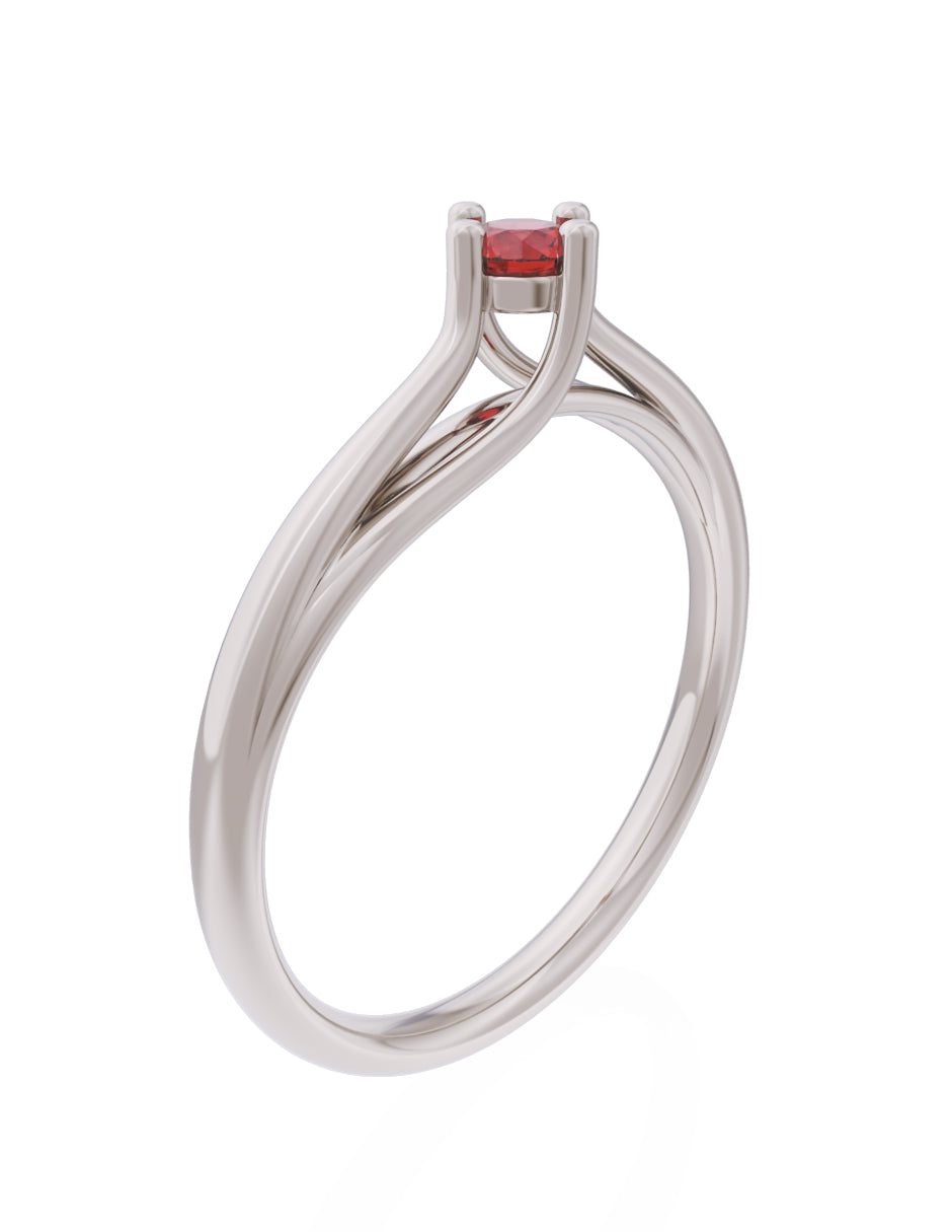 Anillo de Compromiso Eternidad de Oro 14k Zirconia Roja ZR8571-5