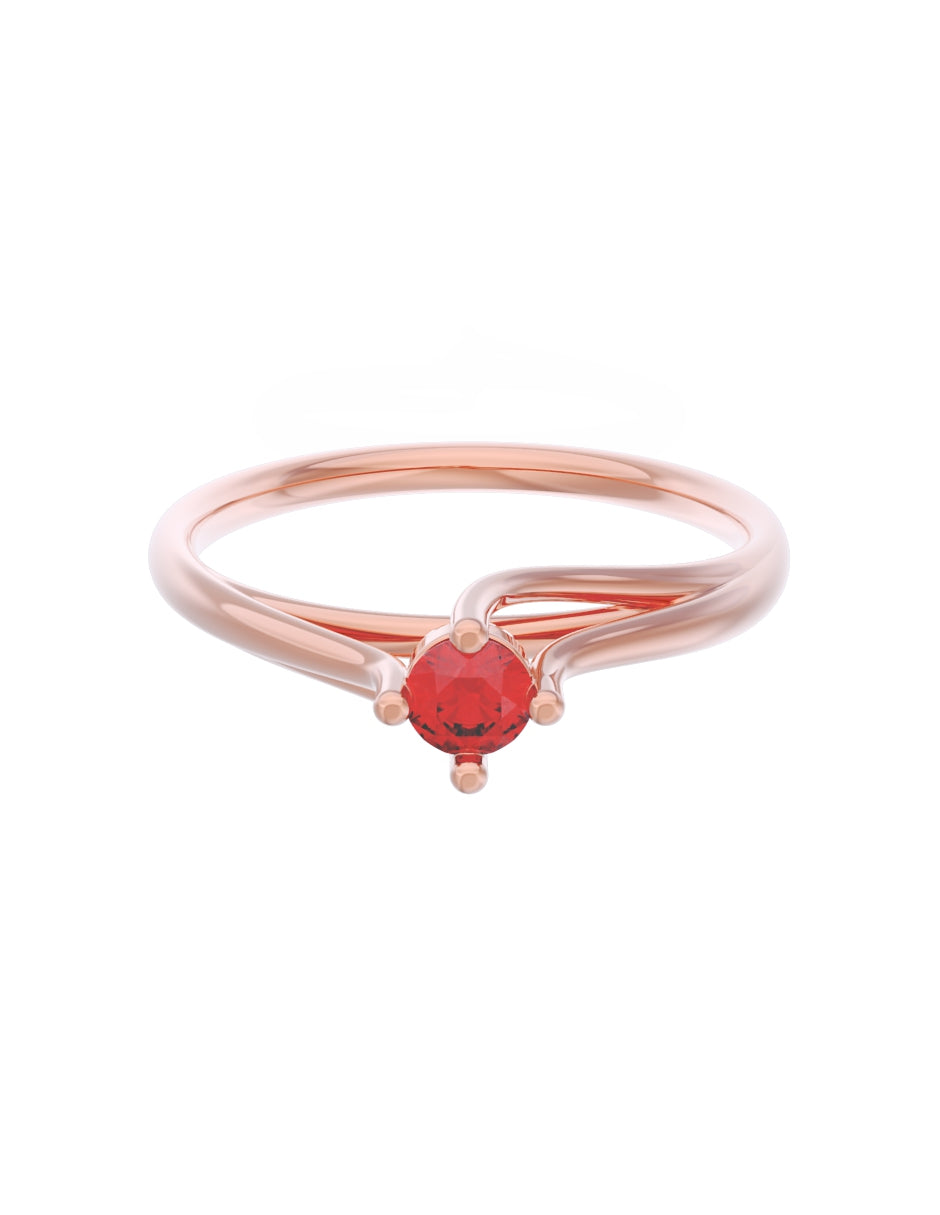 Anillo de Compromiso Eternidad de Oro 14k Zirconia Roja ZR8571-6