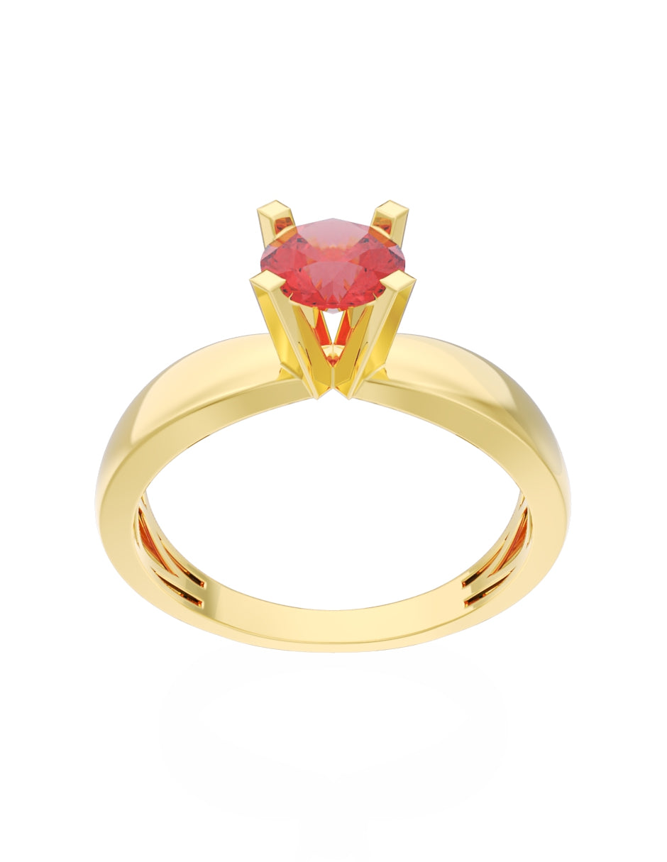 Anillo de Compromiso Eternidad de Oro 14k Zirconia Roja ZR8574-1