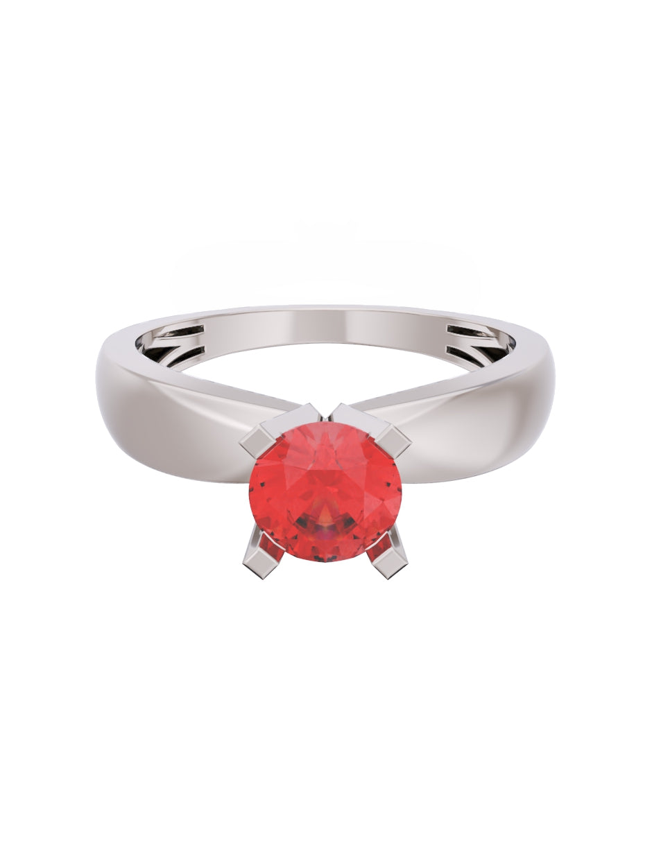 Anillo de Compromiso Eternidad de Oro 14k Zirconia Roja ZR8574-3