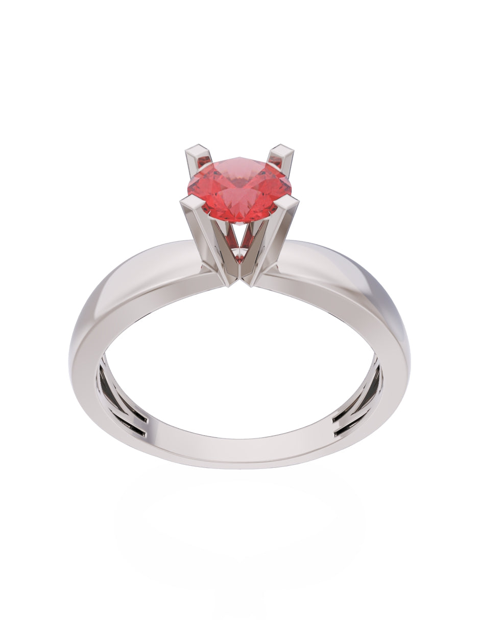 Anillo de Compromiso Eternidad de Oro 14k Zirconia Roja ZR8574-4
