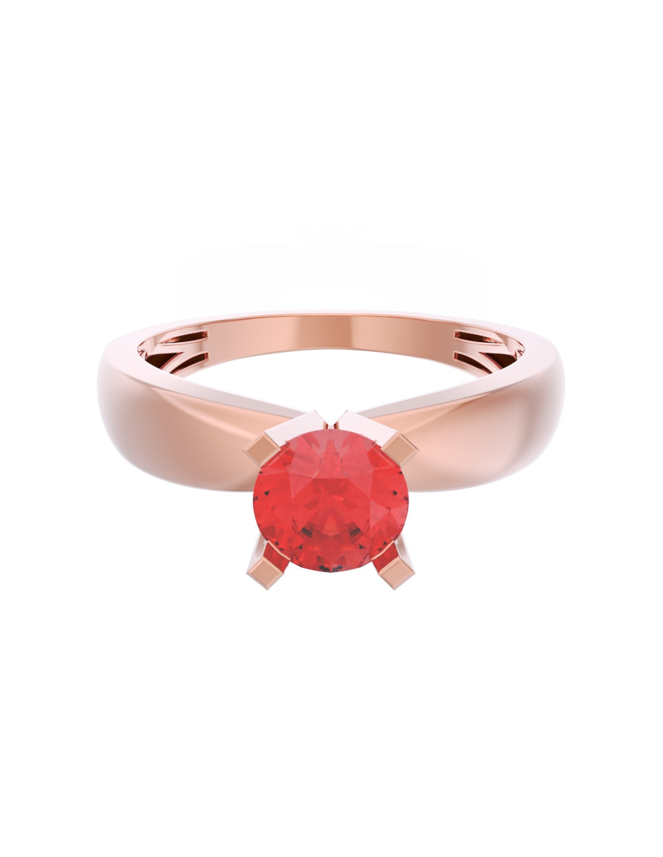 Anillo de Compromiso Eternidad de Oro 14k Zirconia Roja ZR8574-6