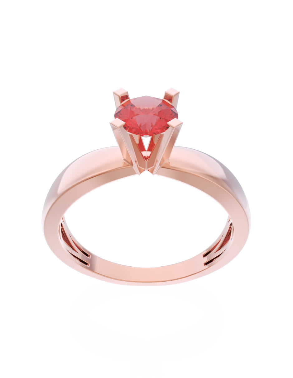 Anillo de Compromiso Eternidad de Oro 14k Zirconia Roja ZR8574-7