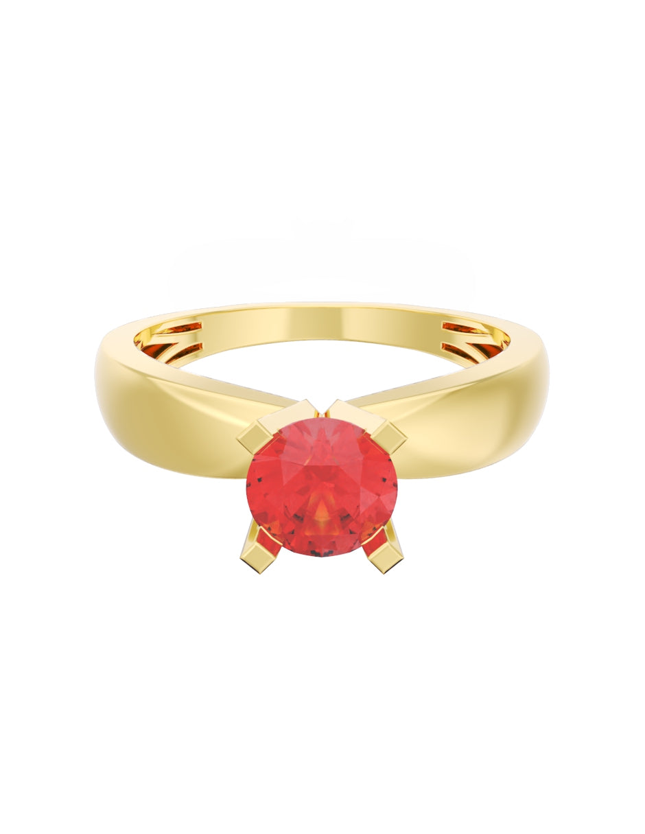 Anillo de Compromiso Eternidad de Oro 14k Zirconia Roja ZR8574