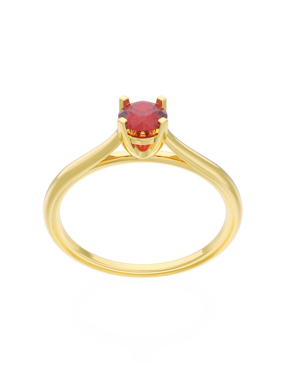 Anillo de Compromiso Eternidad de Oro 14k Zirconia Roja ZR8575-1