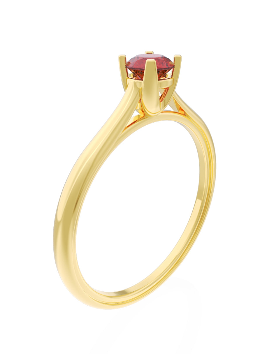 Anillo de Compromiso Eternidad de Oro 14k Zirconia Roja ZR8575-2