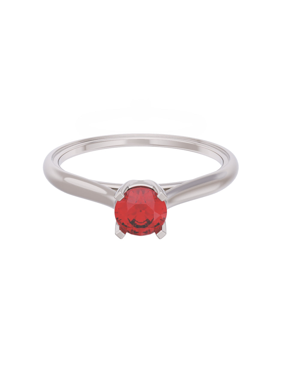 Anillo de Compromiso Eternidad de Oro 14k Zirconia Roja ZR8575-3
