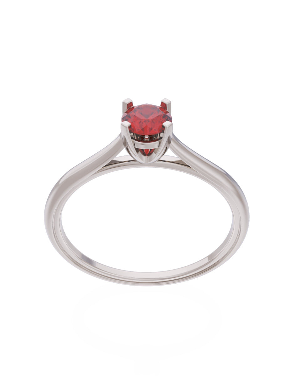 Anillo de Compromiso Eternidad de Oro 14k Zirconia Roja ZR8575-4
