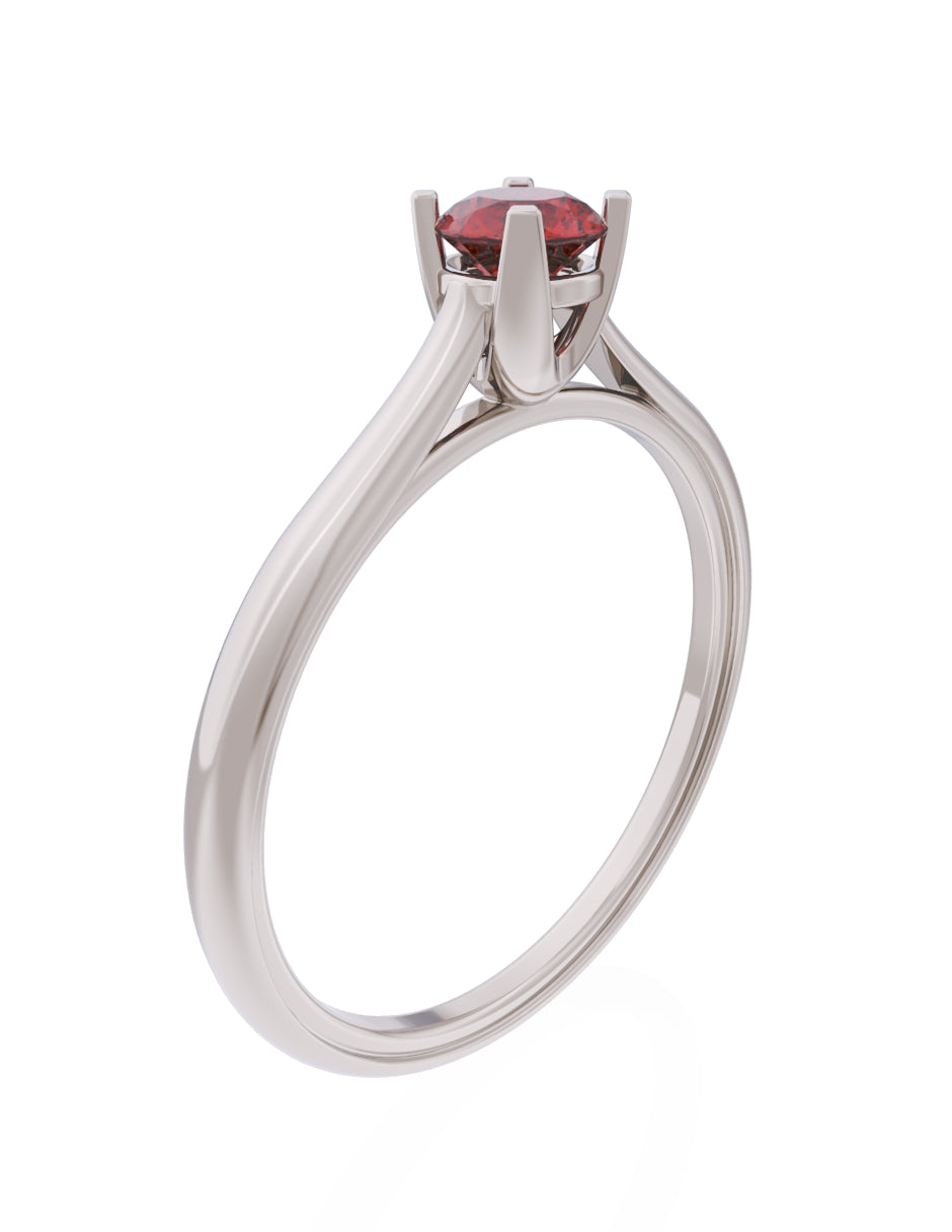 Anillo de Compromiso Eternidad de Oro 14k Zirconia Roja ZR8575-5