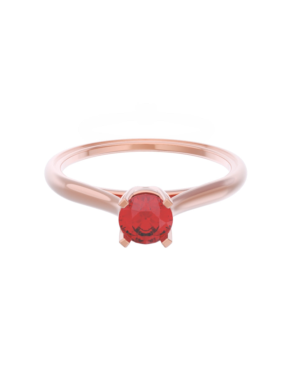 Anillo de Compromiso Eternidad de Oro 14k Zirconia Roja ZR8575-6