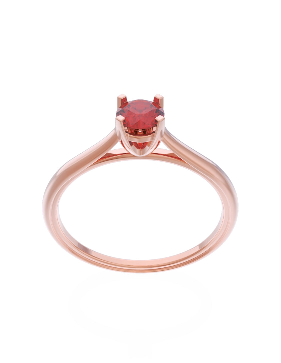 Anillo de Compromiso Eternidad de Oro 14k Zirconia Roja ZR8575-7