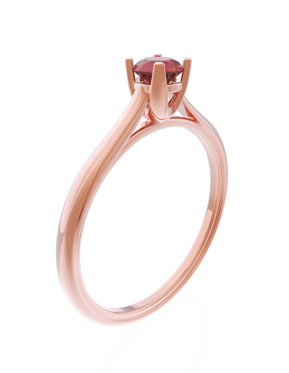 Anillo de Compromiso Eternidad de Oro 14k Zirconia Roja ZR8575-8