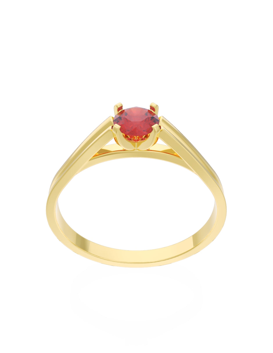 Anillo de Compromiso Eternidad de Oro 14k Zirconia Roja ZR8576-1