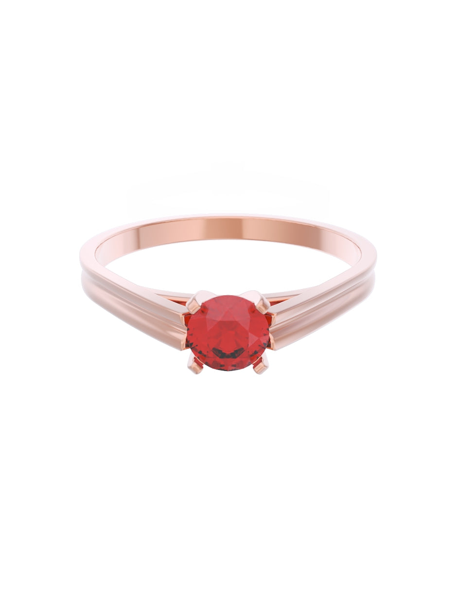 Anillo de Compromiso Eternidad de Oro 14k Zirconia Roja ZR8576-3