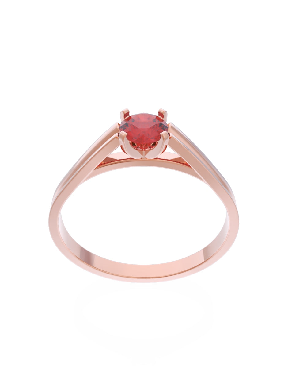 Anillo de Compromiso Eternidad de Oro 14k Zirconia Roja ZR8576-4