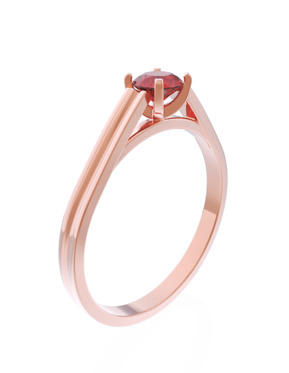 Anillo de Compromiso Eternidad de Oro 14k Zirconia Roja ZR8576-5