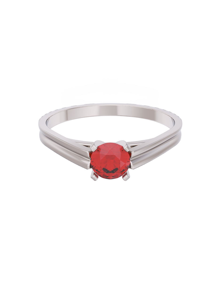 Anillo de Compromiso Eternidad de Oro 14k Zirconia Roja ZR8576-6