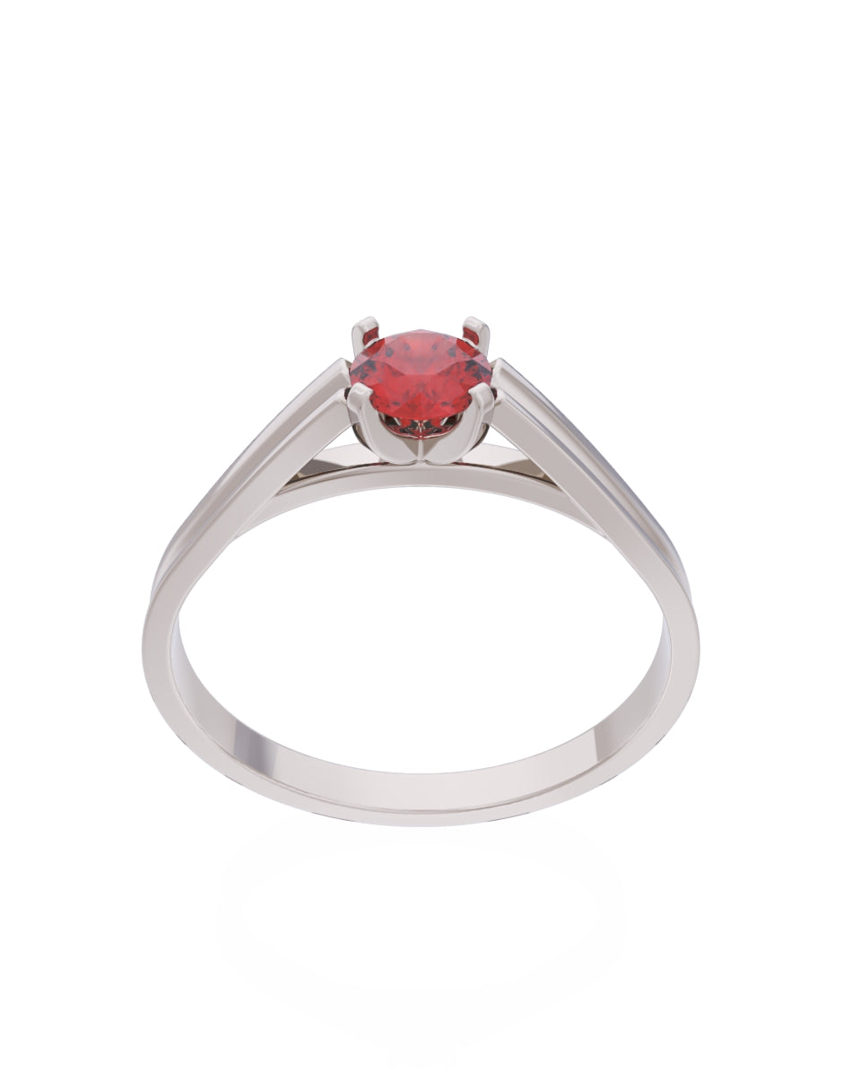 Anillo de Compromiso Eternidad de Oro 14k Zirconia Roja ZR8576-7