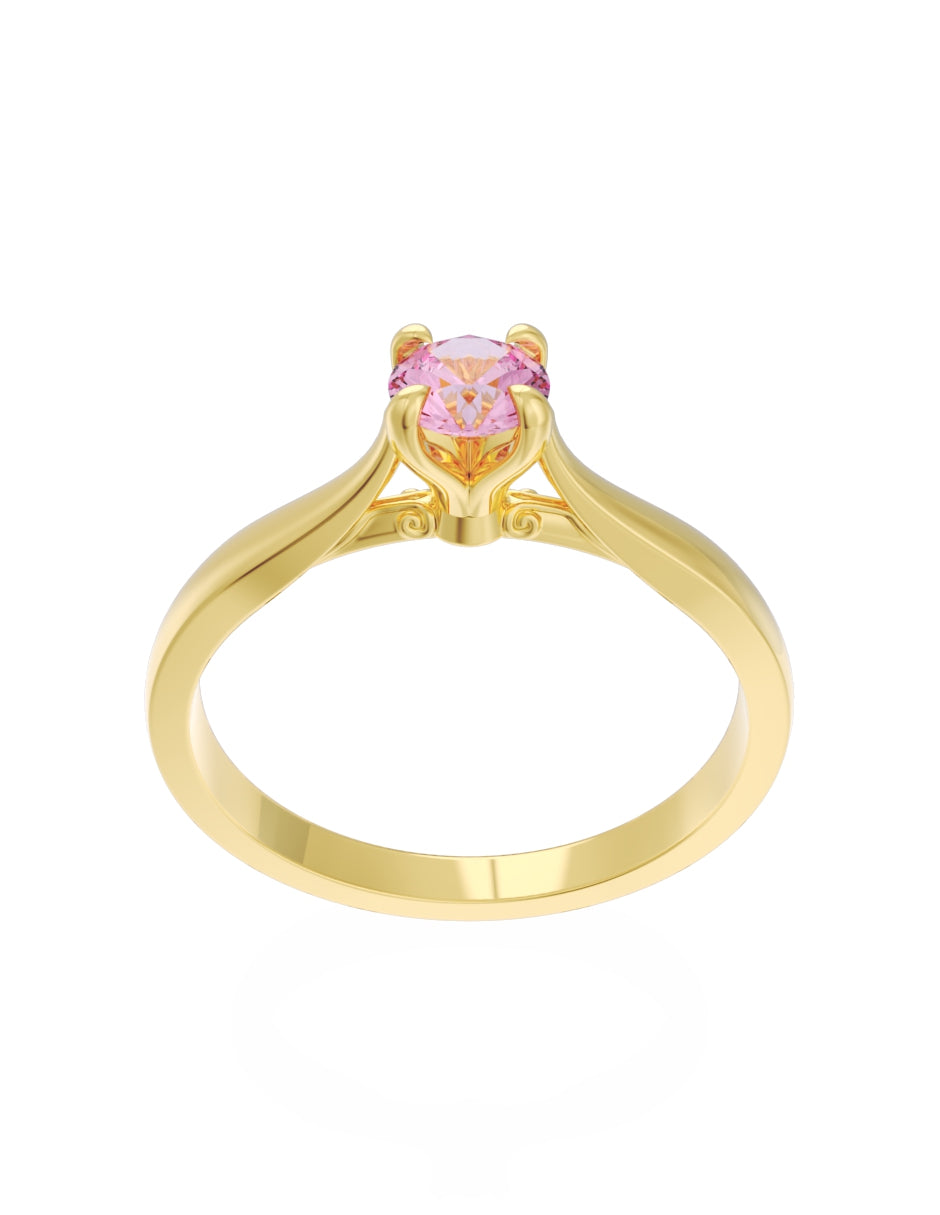 Anillo de Compromiso Eternidad de Oro 14k Zirconia Rosa ZRS8542-1