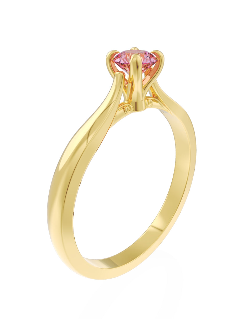 Anillo de Compromiso Eternidad de Oro 14k Zirconia Rosa ZRS8542-2