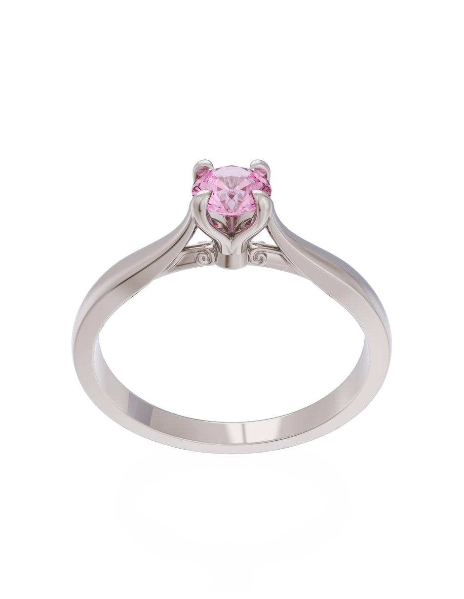 Anillo de Compromiso Eternidad de Oro 14k Zirconia Rosa ZRS8542-4