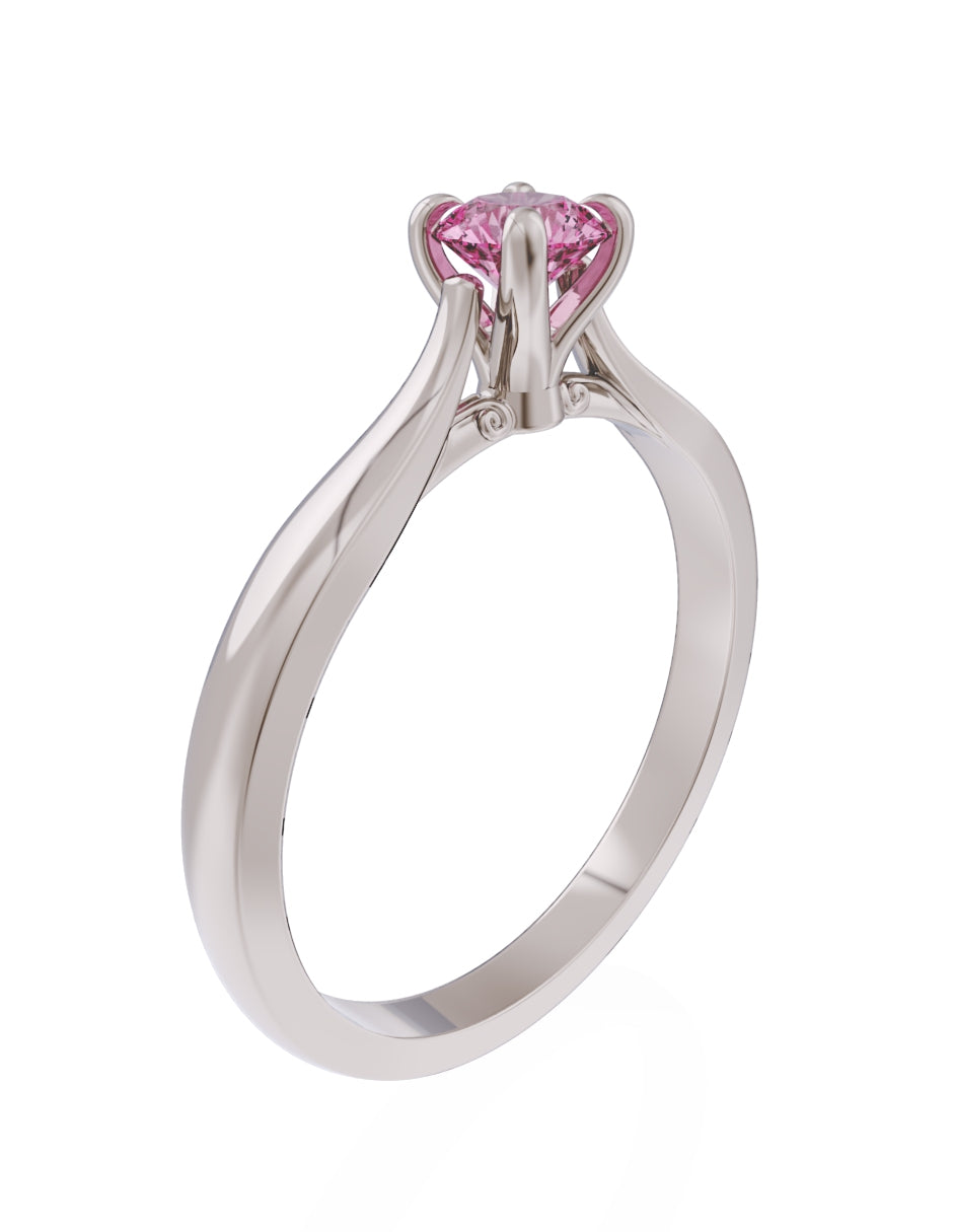 Anillo de Compromiso Eternidad de Oro 14k Zirconia Rosa ZRS8542-5