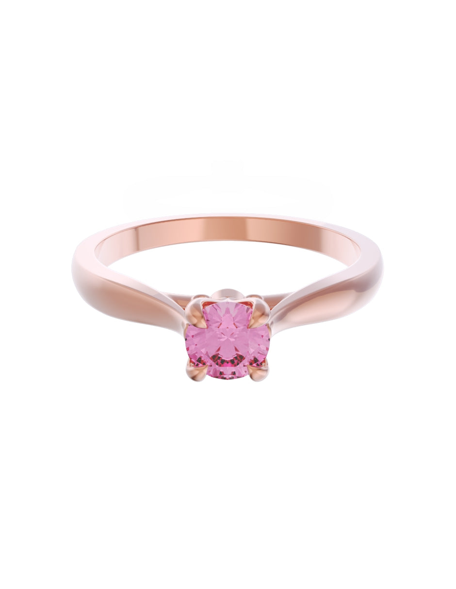 Anillo de Compromiso Eternidad de Oro 14k Zirconia Rosa ZRS8542-6