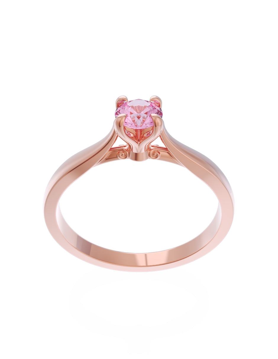 Anillo de Compromiso Eternidad de Oro 14k Zirconia Rosa ZRS85427