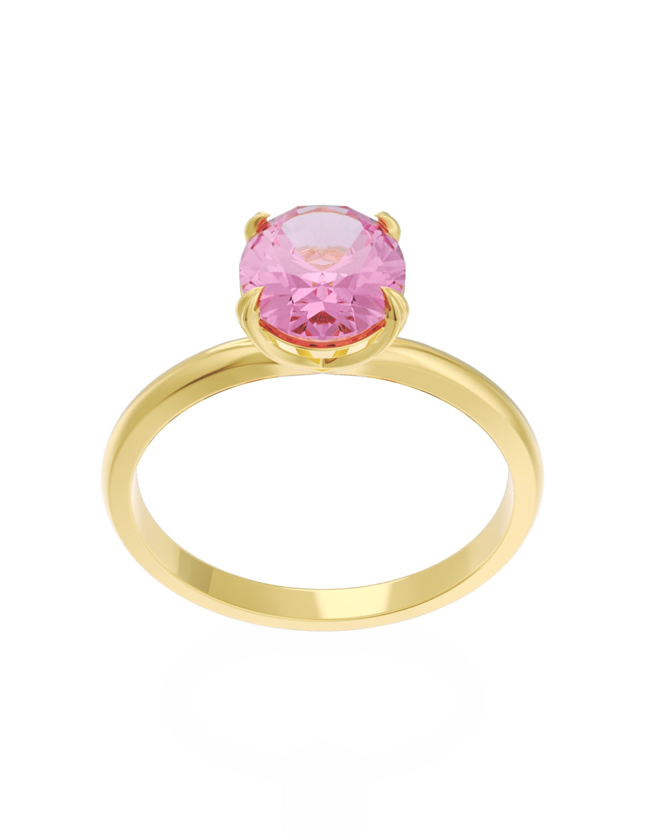 Anillo de Compromiso Eternidad de Oro 14k Zirconia Rosa ZRS8543-1