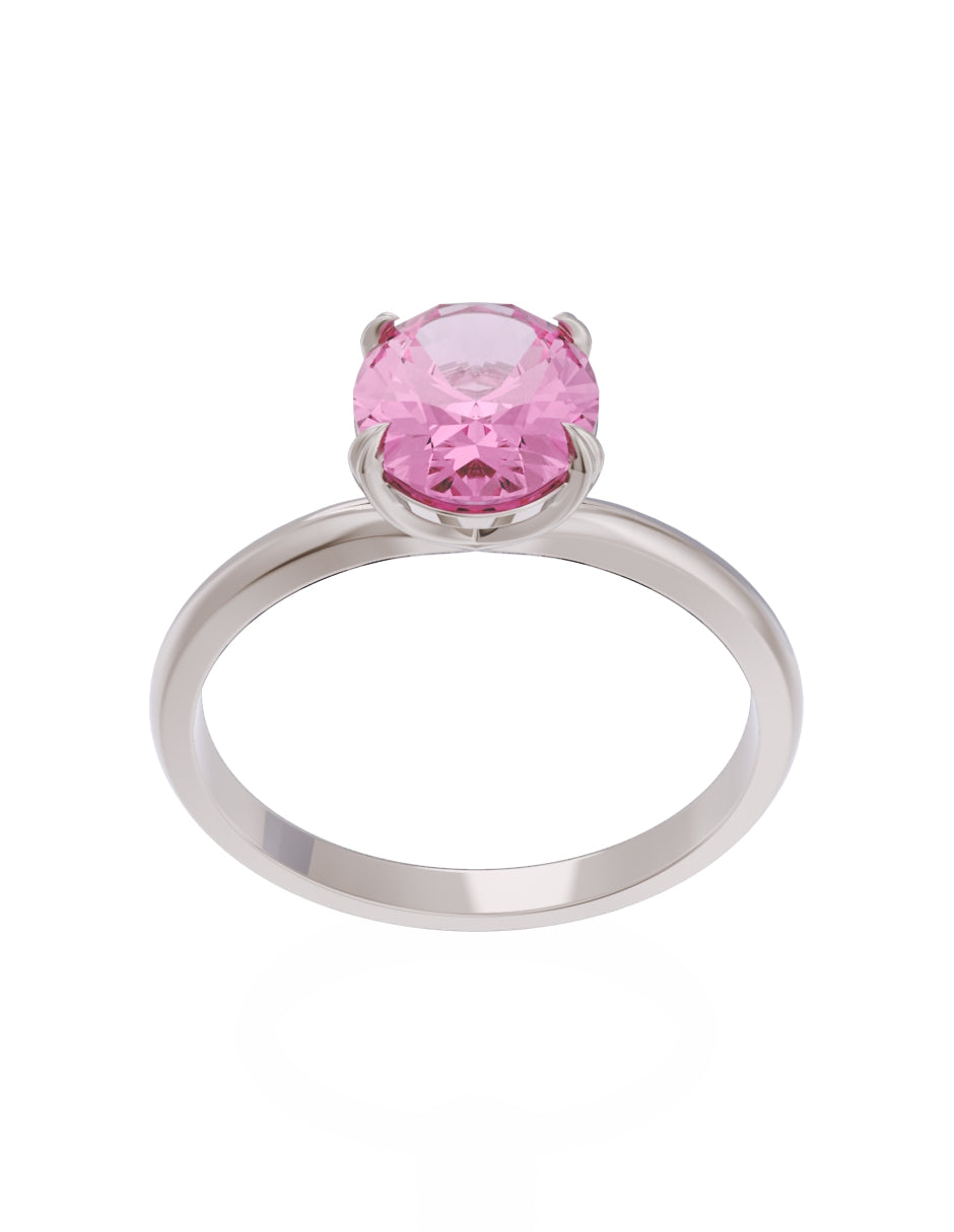 Anillo de Compromiso Eternidad de Oro 14k Zirconia Rosa ZRS8543-4