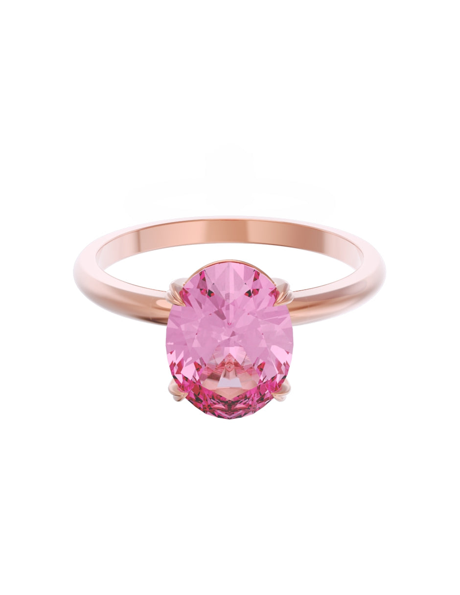 Anillo de Compromiso Eternidad de Oro 14k Zirconia Rosa ZRS8543-6