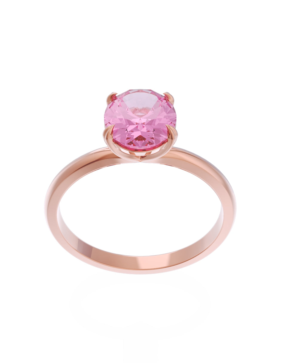 Anillo de Compromiso Eternidad de Oro 14k Zirconia Rosa ZRS8543-7