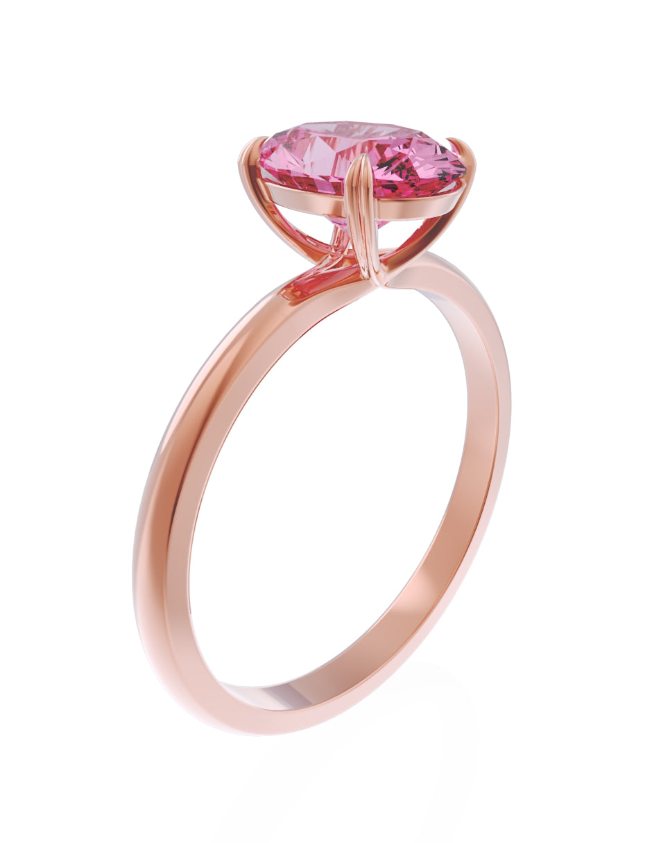 Anillo de Compromiso Eternidad de Oro 14k Zirconia Rosa ZRS8543-8