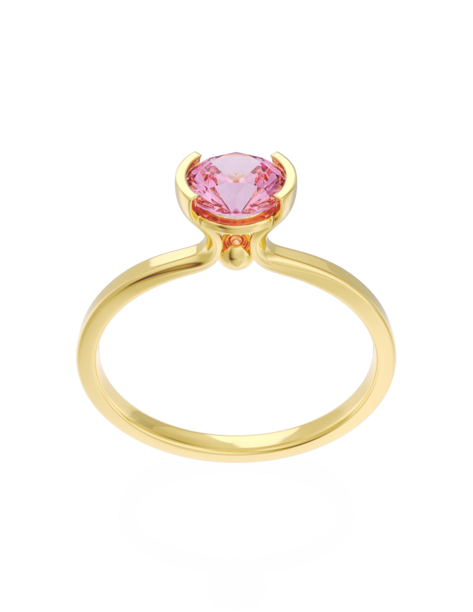 Anillo de Compromiso Eternidad de Oro 14k Zirconia Rosa ZRS8546-1