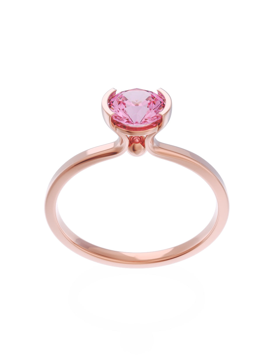 Anillo de Compromiso Eternidad de Oro 14k Zirconia Rosa ZRS8546-7