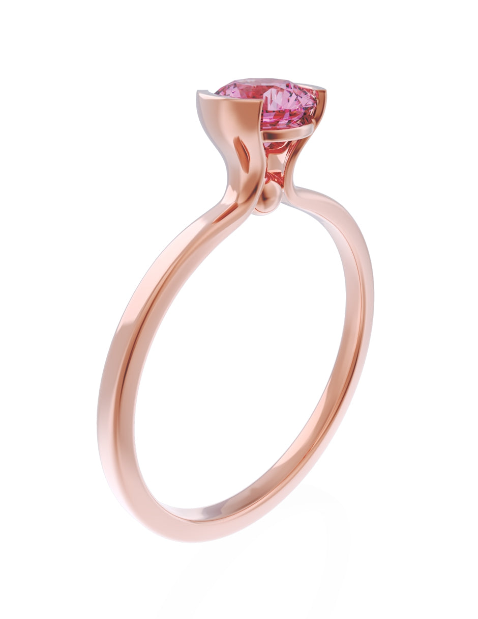Anillo de Compromiso Eternidad de Oro 14k Zirconia Rosa ZRS8546-8