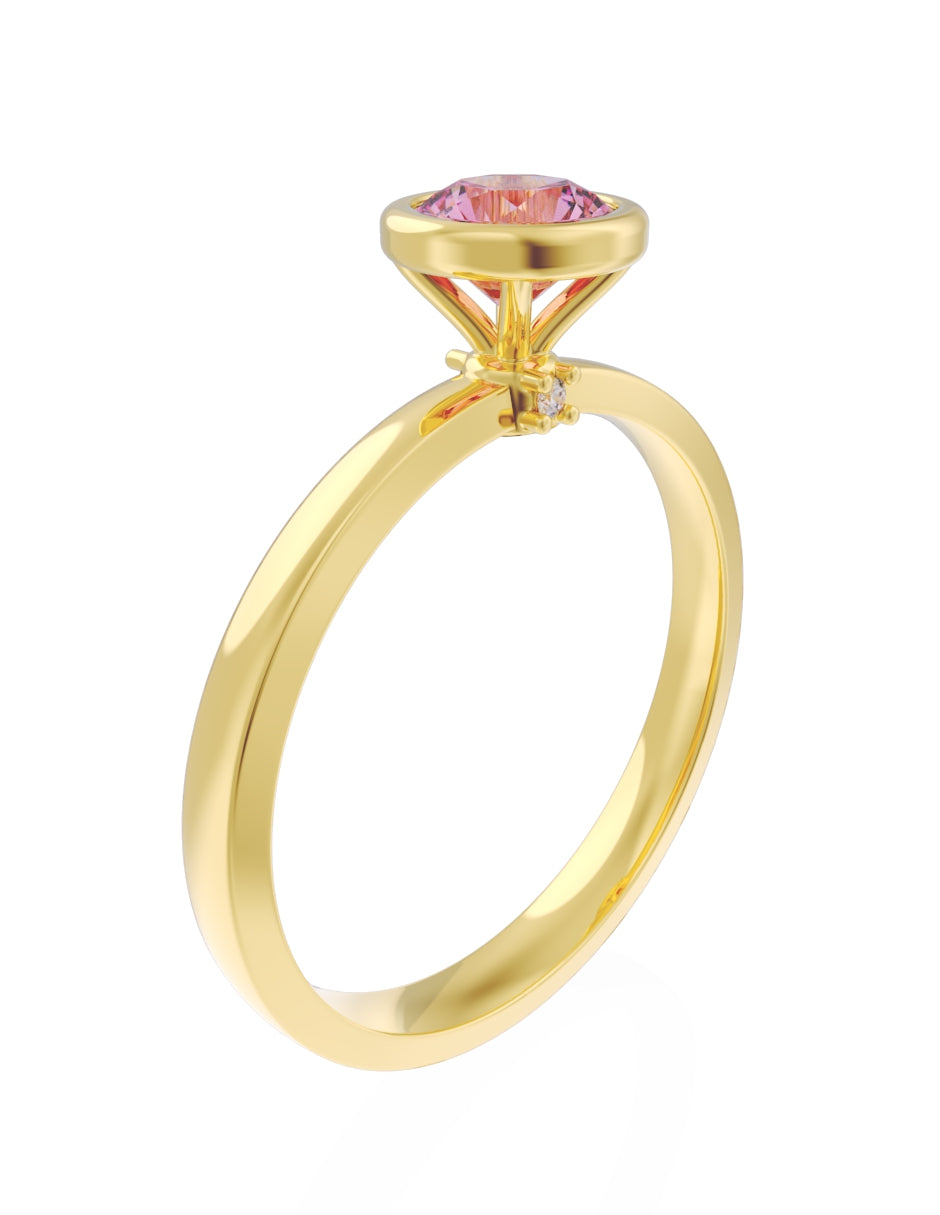 Anillo de Compromiso Eternidad de Oro 14k Zirconia Rosa ZRS8547-2