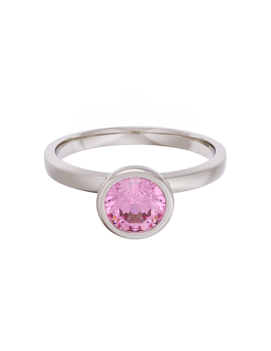 Anillo de Compromiso Eternidad de Oro 14k Zirconia Rosa ZRS8547-3