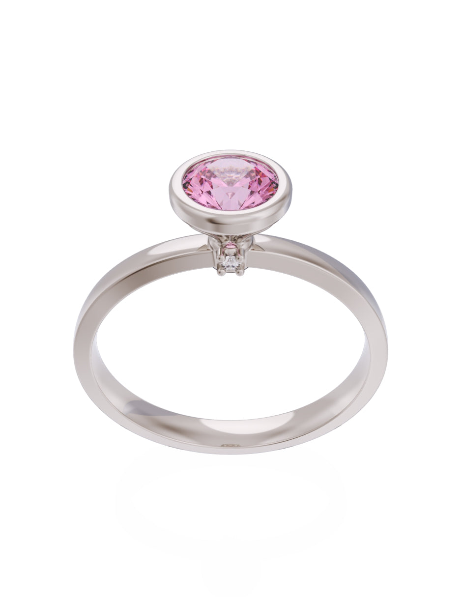 Anillo de Compromiso Eternidad de Oro 14k Zirconia Rosa ZRS8547-4