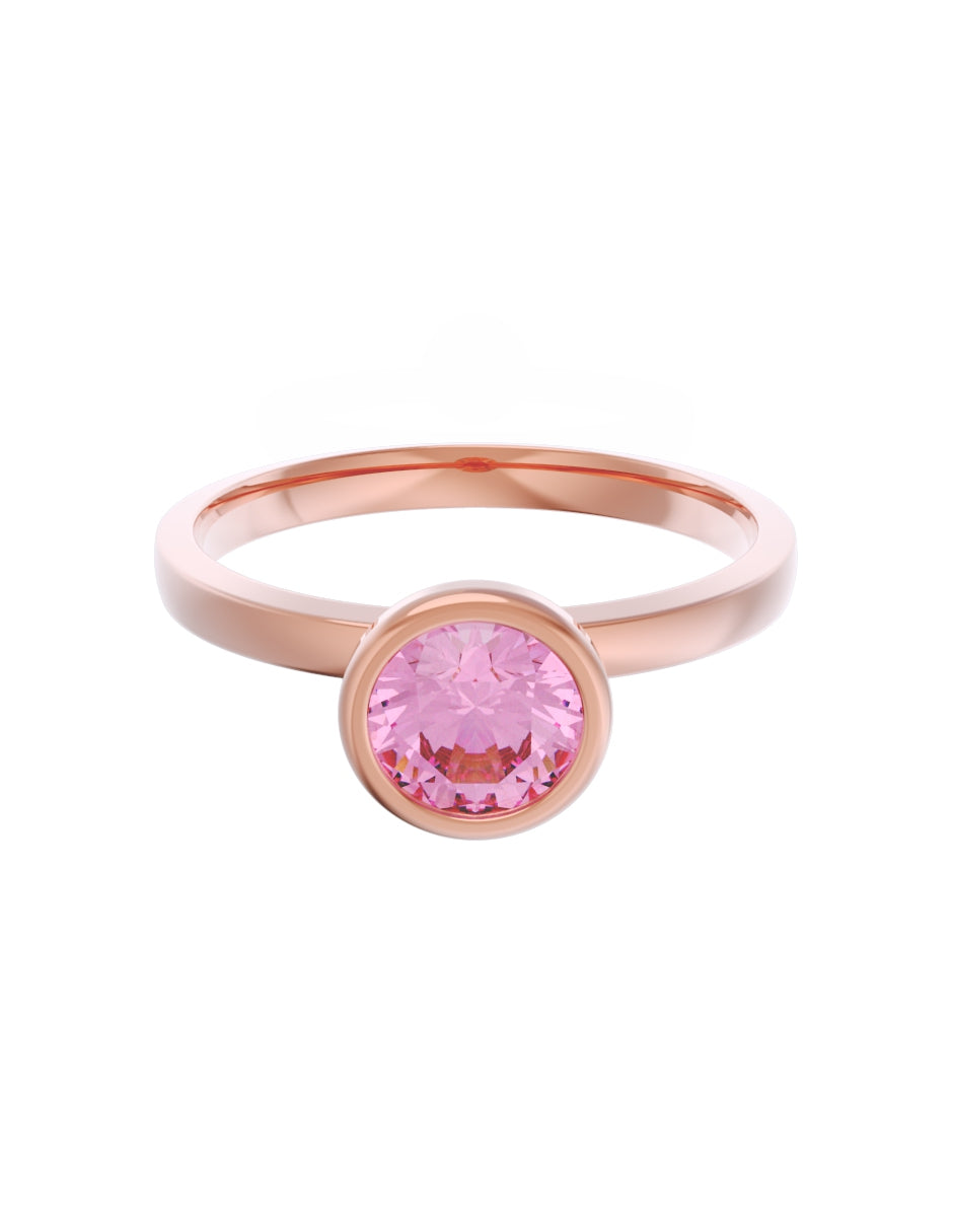 Anillo de Compromiso Eternidad de Oro 14k Zirconia Rosa ZRS8547-6