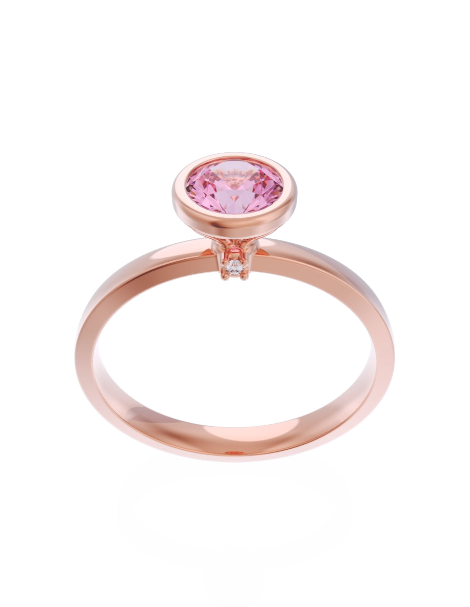 Anillo de Compromiso Eternidad de Oro 14k Zirconia Rosa ZRS8547-7