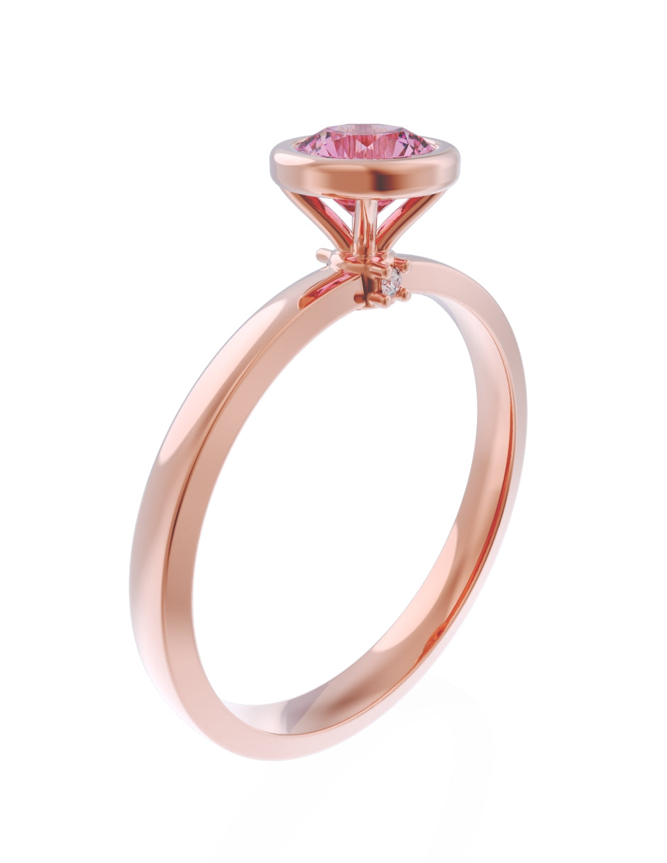 Anillo de Compromiso Eternidad de Oro 14k Zirconia Rosa ZRS8547-8