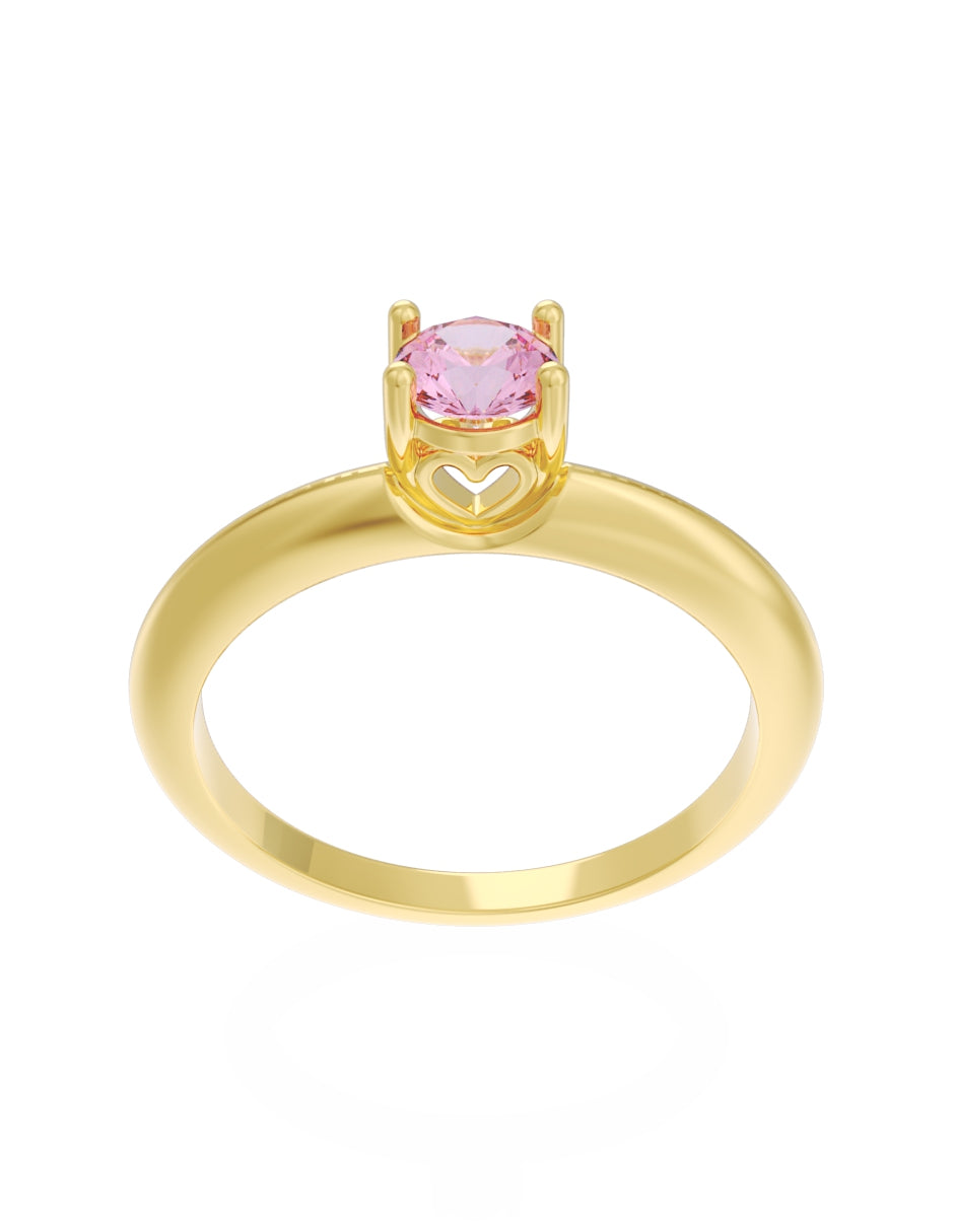 Anillo de Compromiso Eternidad de Oro 14k Zirconia Rosa ZRS8549-1