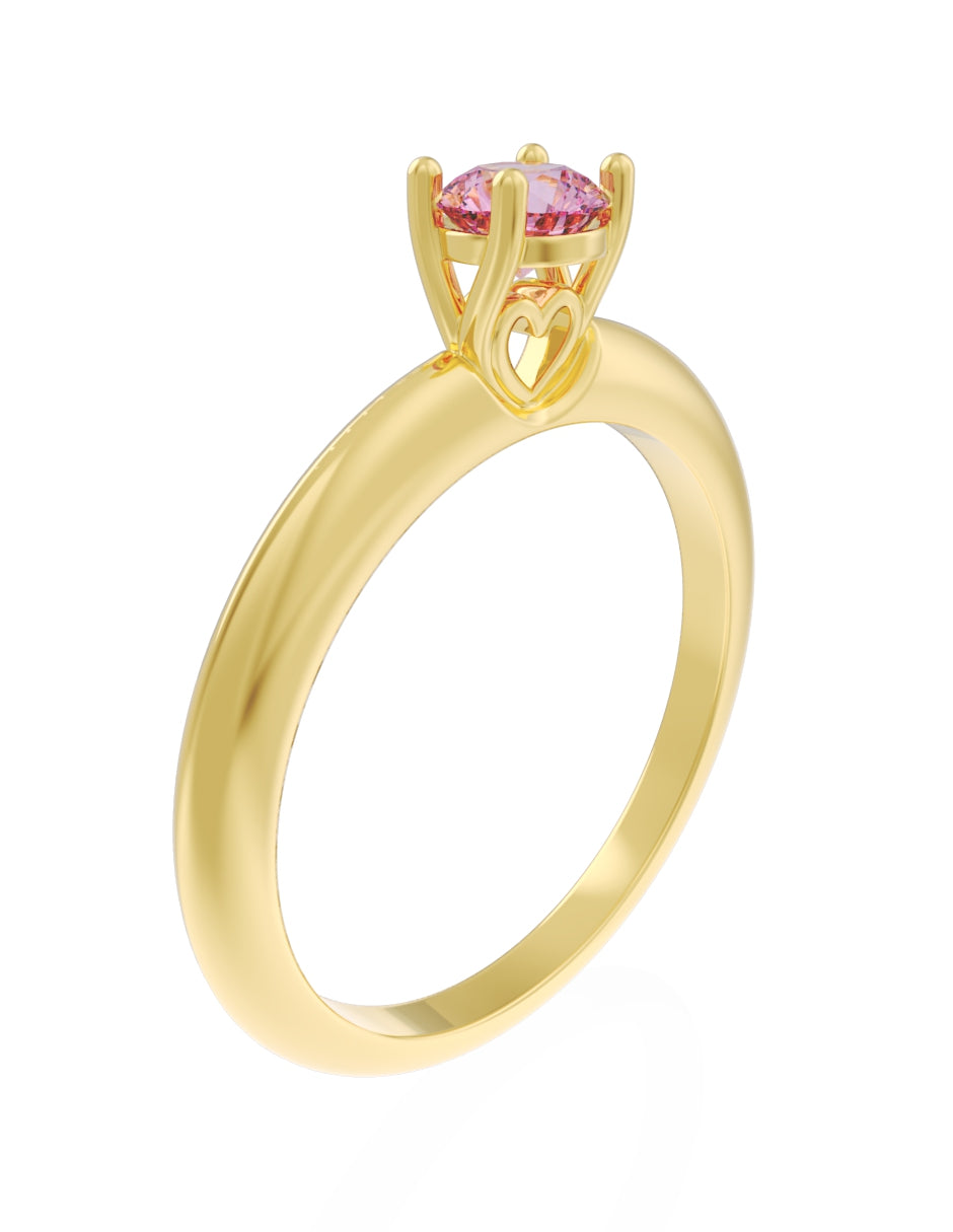 Anillo de Compromiso Eternidad de Oro 14k Zirconia Rosa ZRS8549-2
