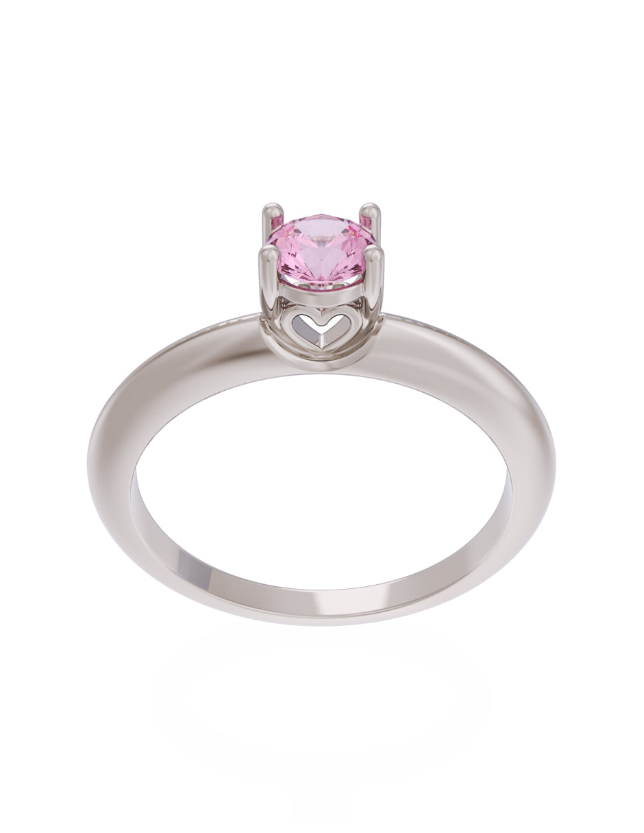 Anillo de Compromiso Eternidad de Oro 14k Zirconia Rosa ZRS8549-4
