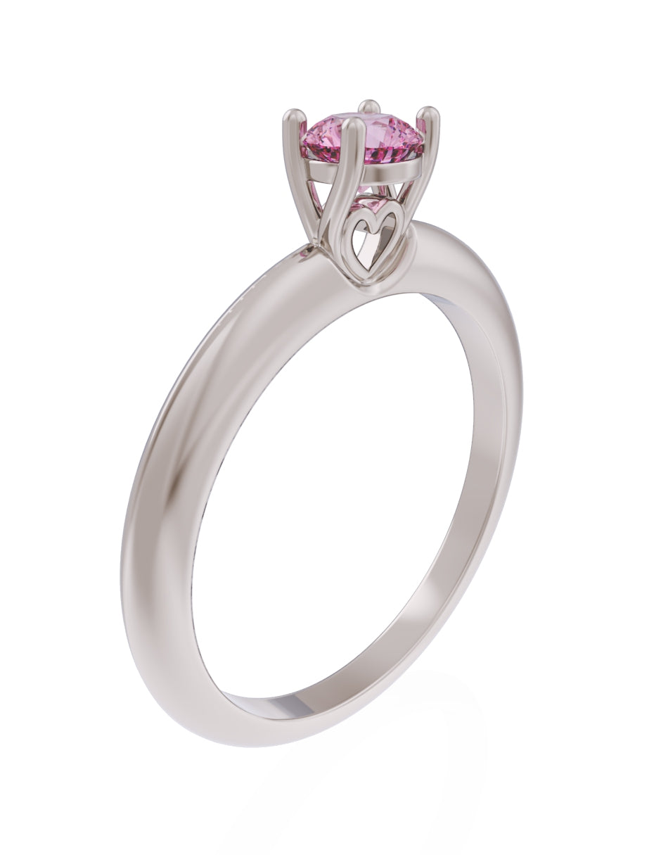 Anillo de Compromiso Eternidad de Oro 14k Zirconia Rosa ZRS8549-5