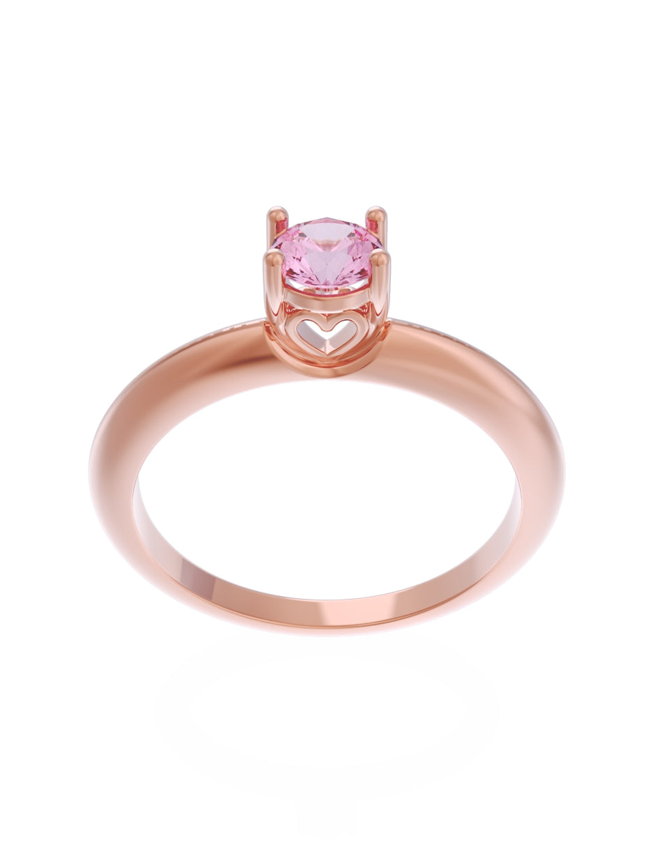 Anillo de Compromiso Eternidad de Oro 14k Zirconia Rosa ZRS8549-7