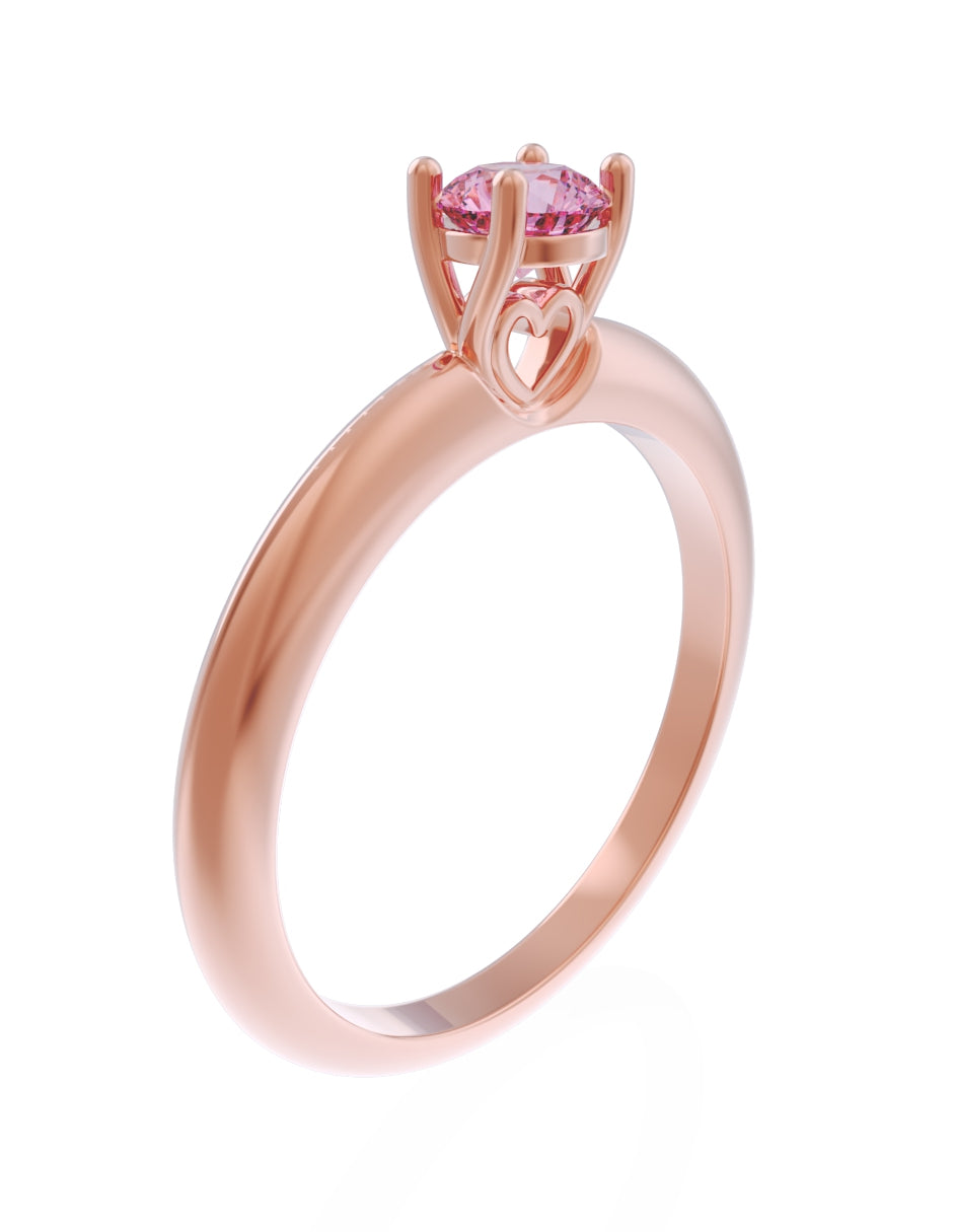 Anillo de Compromiso Eternidad de Oro 14k Zirconia Rosa ZRS8549-8