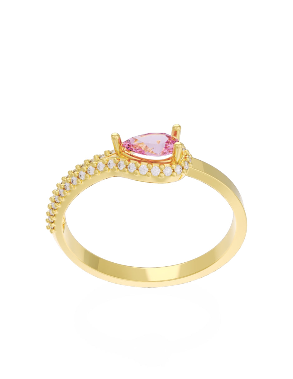 Anillo de Compromiso Eternidad de Oro 14k Zirconia Rosa ZRS8550-1